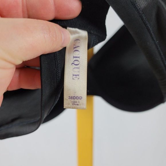 Cacique French full coverage black plus size bra 38DDD - Picture 6 of 6